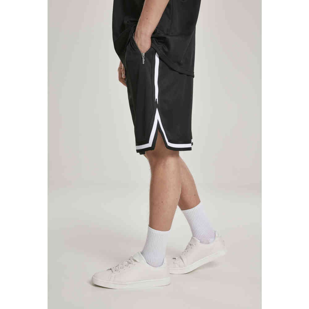 Urban Classics - Premium Stripes Mesh Pantalon court - Noir